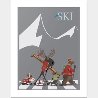 SKI MOOSE AND FRIENDS Posters and Art
